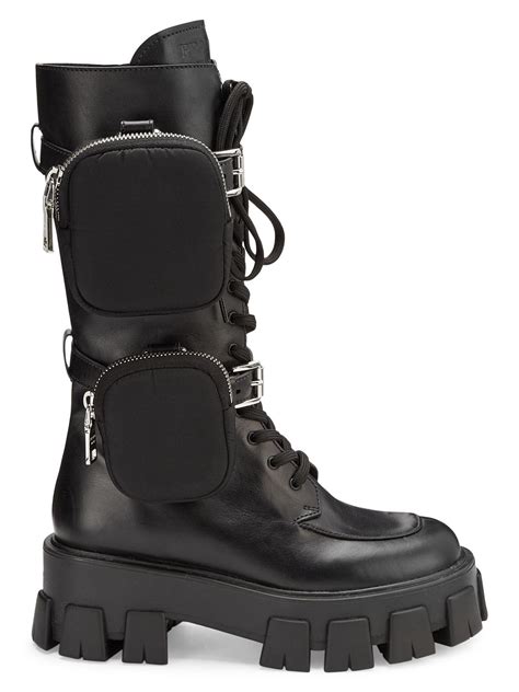 prada conbat boots|prada black chunky combat boots.